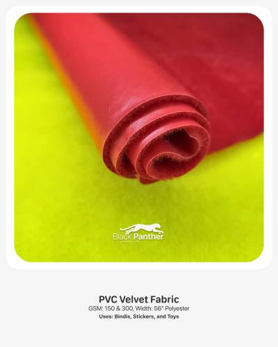 PVC Velvet Fabric 150-300 GSM | 56” Width | Polyester | Soft & Durable in Surat